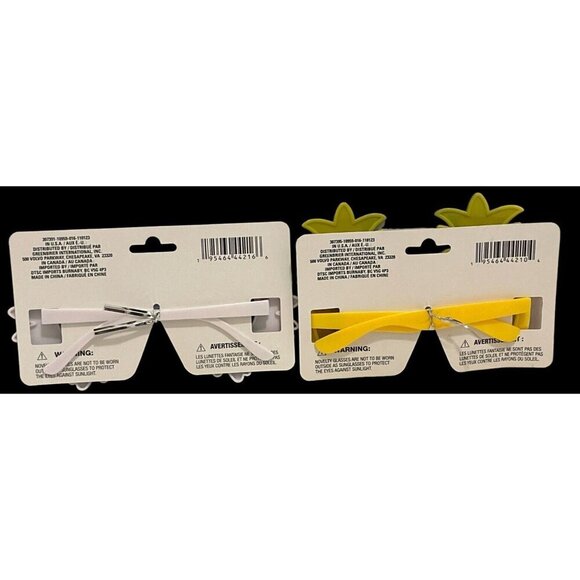 Novelty Pineapple Daisy Eyeglasses Funny Party Oversize Yellow White 2 Pair - Picture 7 of 8